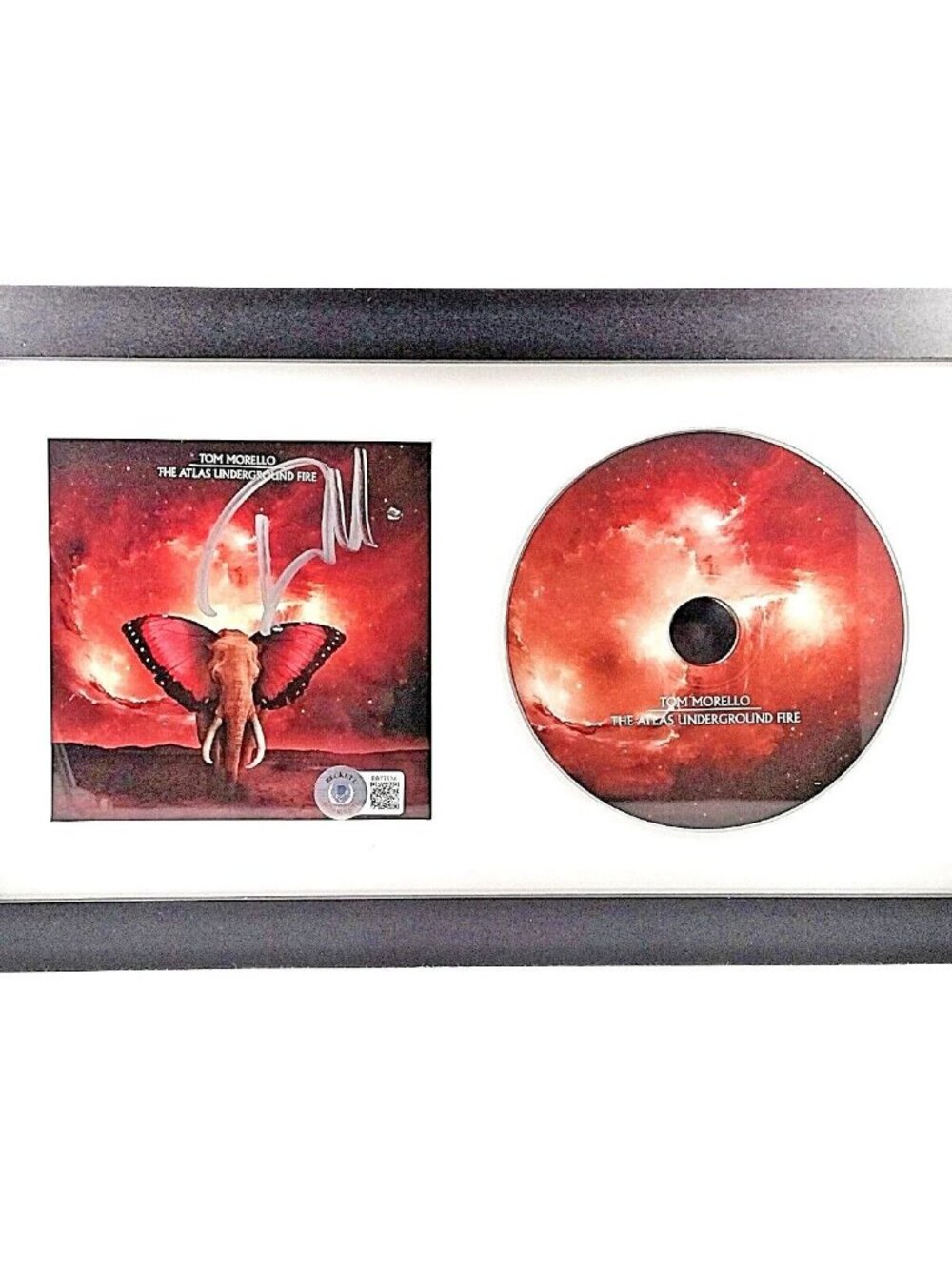 Tom Morello Signed The Atlas Underground Fire CD Framed Beckett BAS